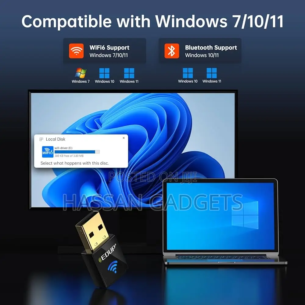 2 in 1 Mini Usb Bluetooth 4.0 Wifi 6 Adapter