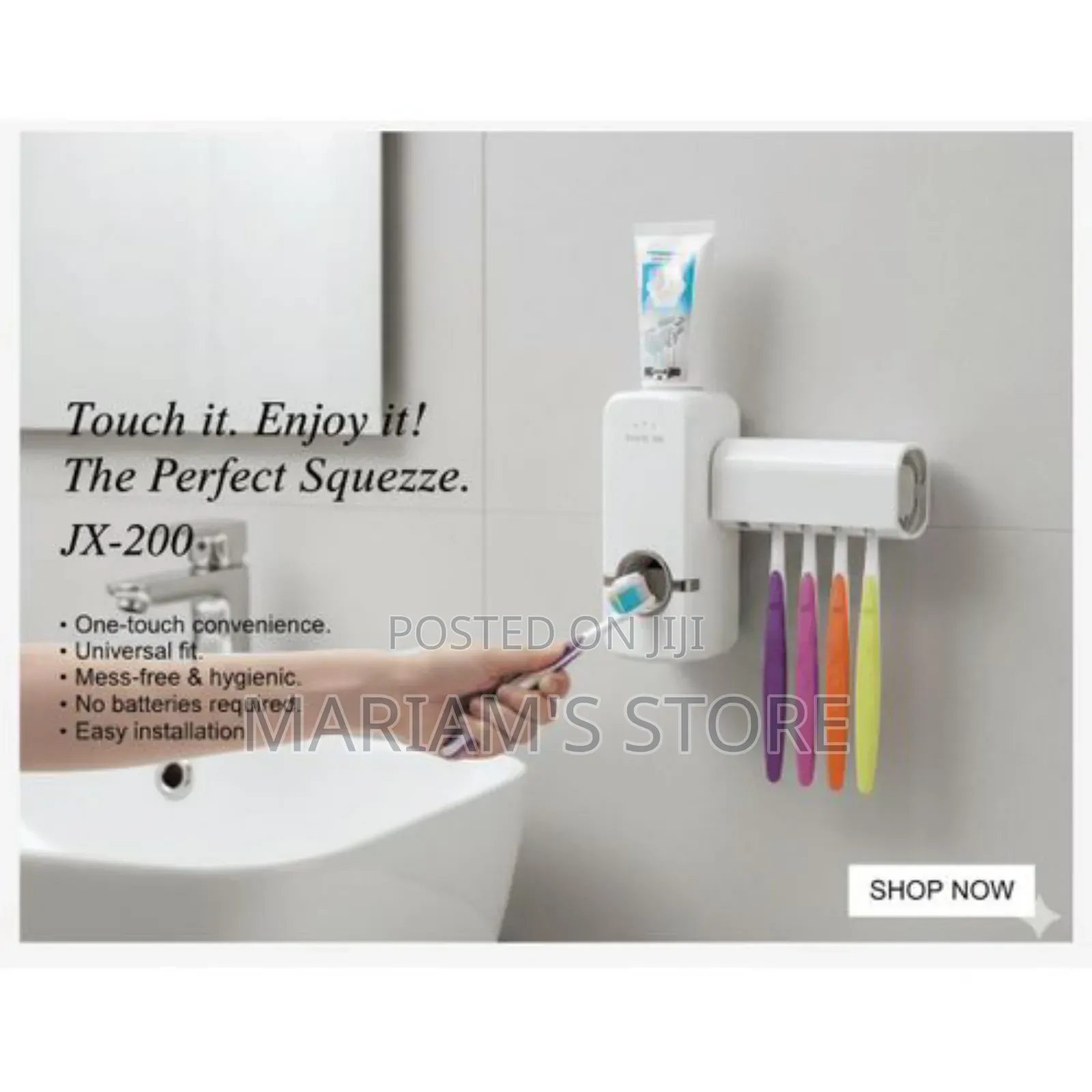 Wall Mounted Toothbrush Holder and Toothpaste Dispenser - Multicolor