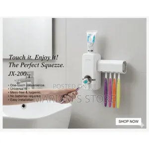 Wall Mounted Toothbrush Holder and Toothpaste Dispenser - Multicolor