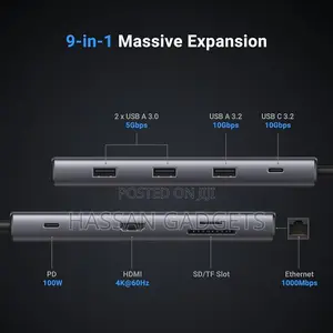 Usb C Hub 9 in 1 10gbps Usb Masive Expension