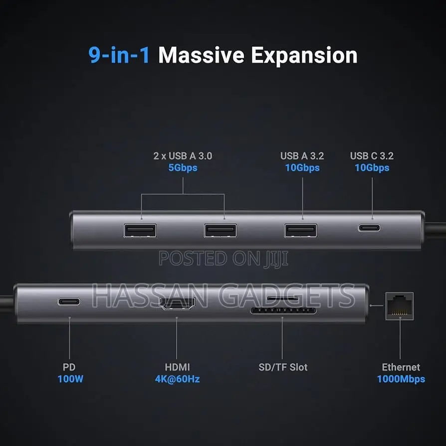 Usb C Hub 9 in 1 10gbps Usb Masive Expension
