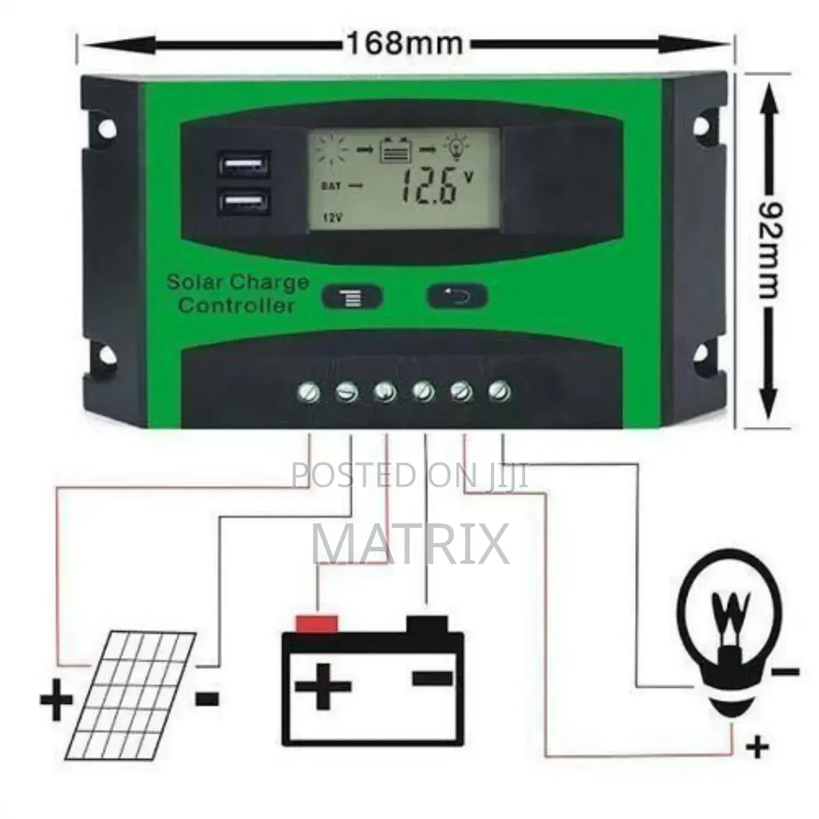 Solar Charge Controller 30a 12v 24v Auto PWM With 5v Dual Usb Port