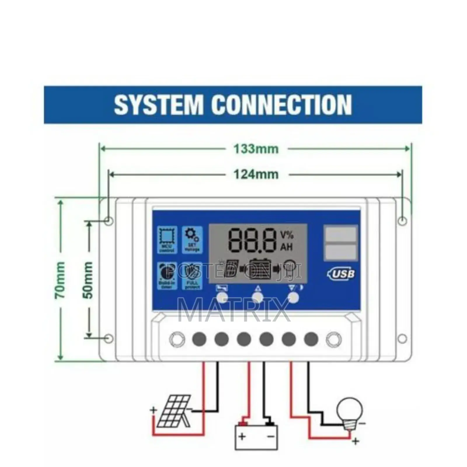Solar Charge Controller 30a 12v 24v Auto PWM With 5v Dual Usb Port