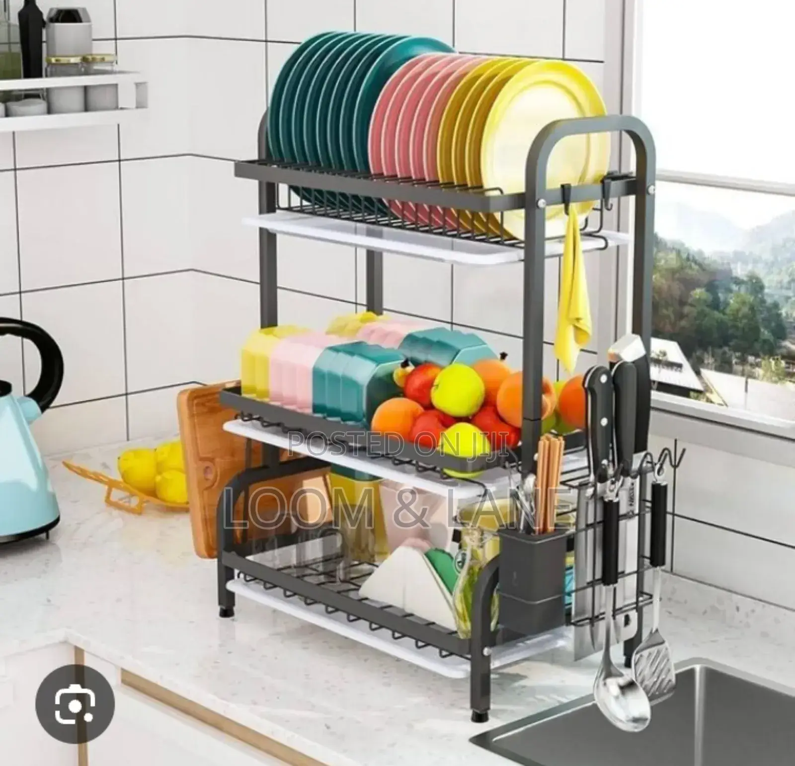 Three-Tier Metal Dish Drying Rack
