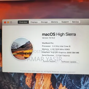 Laptop Apple MacBook Pro 4GB Intel Core i5 SSD 256GB