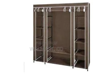 3 Column Portable Wardrobe-Coffee Wardrobe