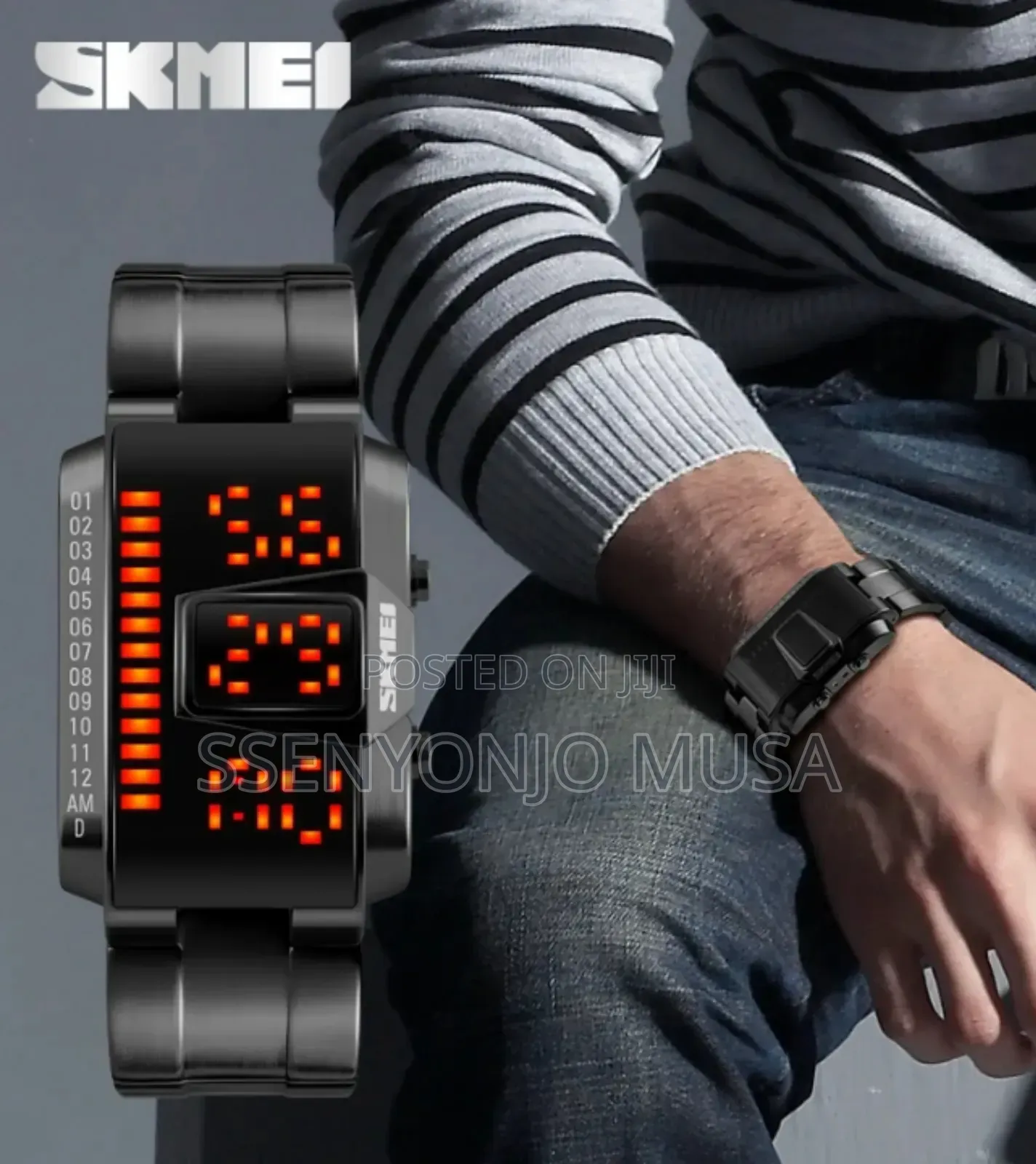Skmei 1179 Digital Led Men’S Watch – 5atm Waterproof Stainless Steel