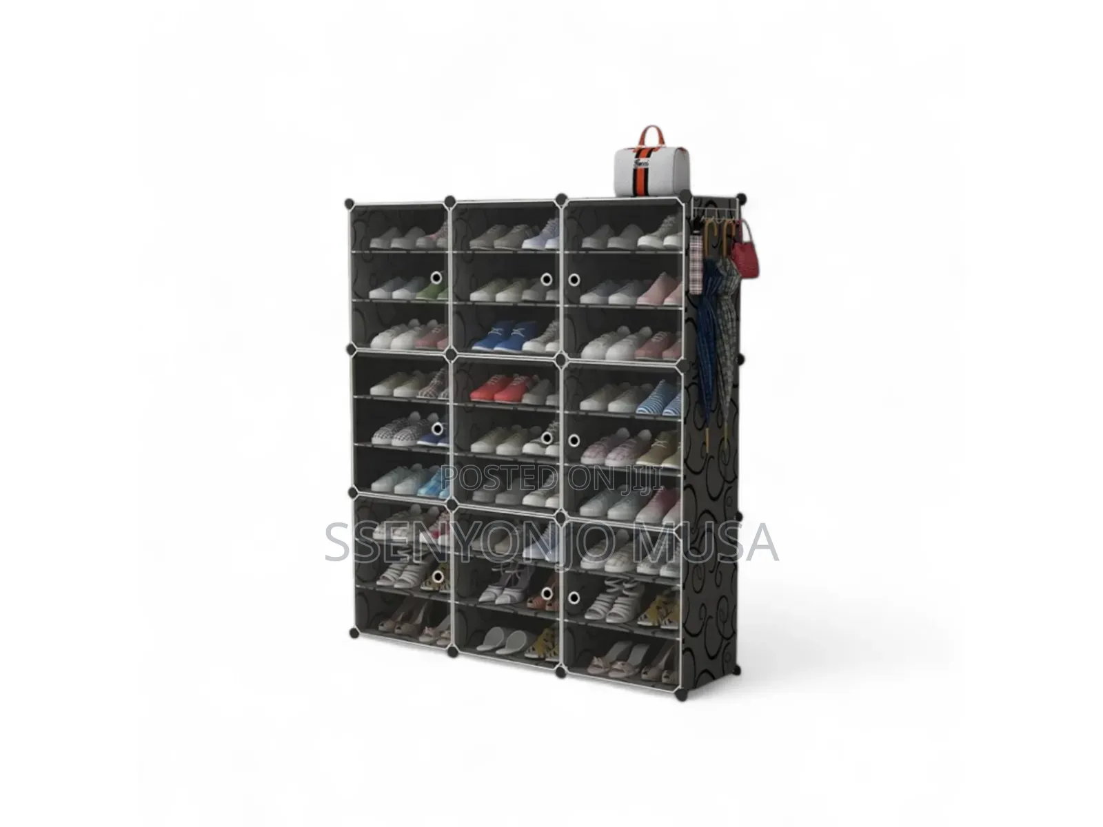 12-layer Plastic Cube Dustproof Shoe Cabinet - For 3 Columns