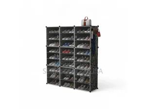 12-layer Plastic Cube Dustproof Shoe Cabinet - For 3 Columns