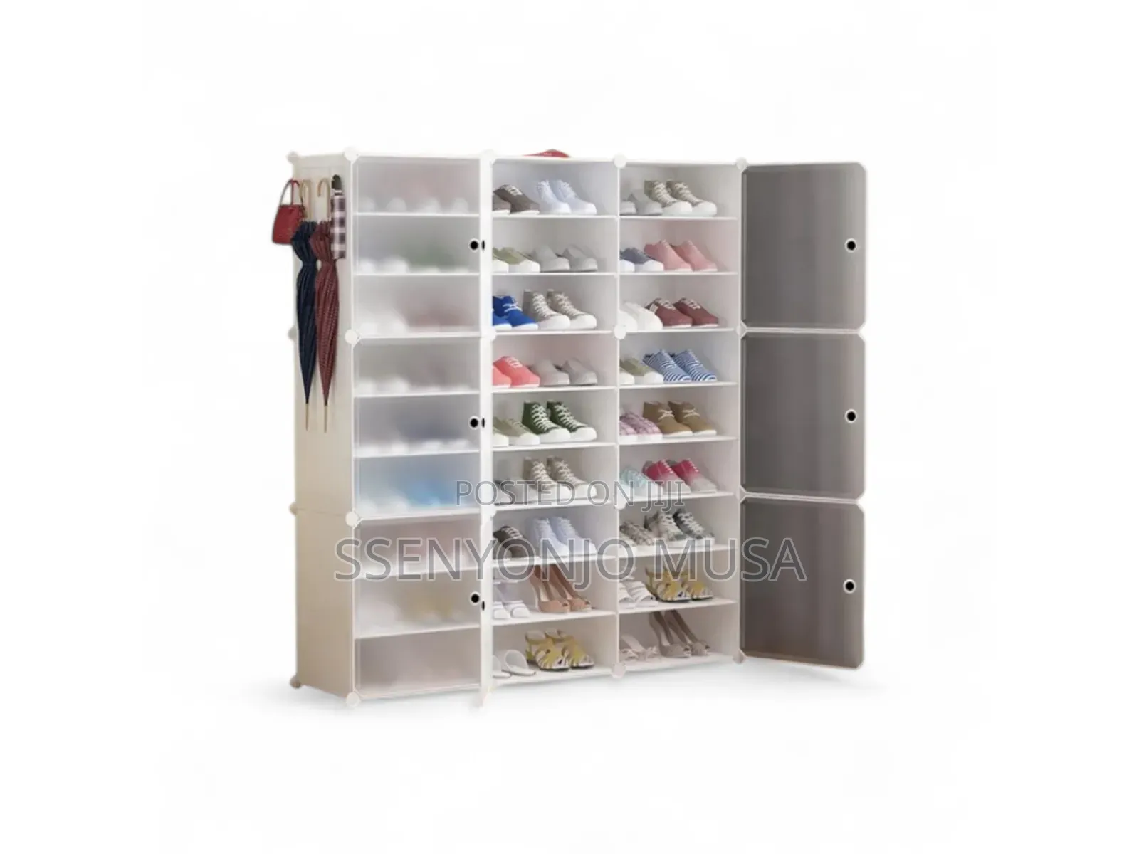 12-layer Plastic Cube Dustproof Shoe Cabinet - For 3 Columns