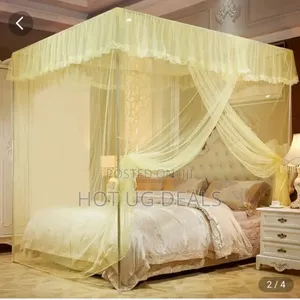 4 Stand Steel Frame Mosquito Net 5×6- Cream