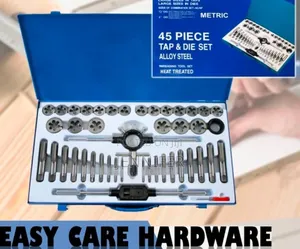 45-Piece Alloy Steel Tap and Die Threading Tool Set.