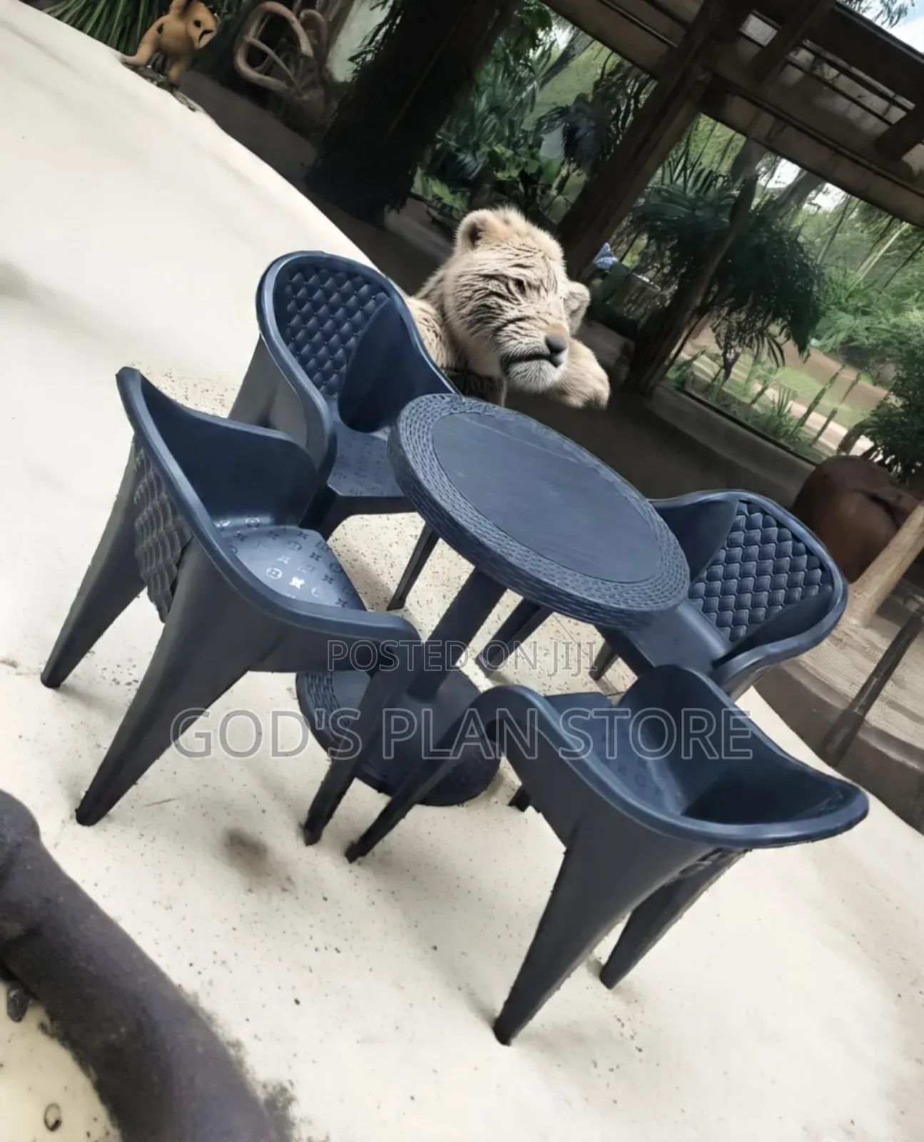 Molded Stackable Plastic Dining Table and Chairs
