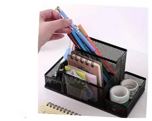4 Tier Black Mesh Metal Desk Organizer Mult Compartment Pen Organizer