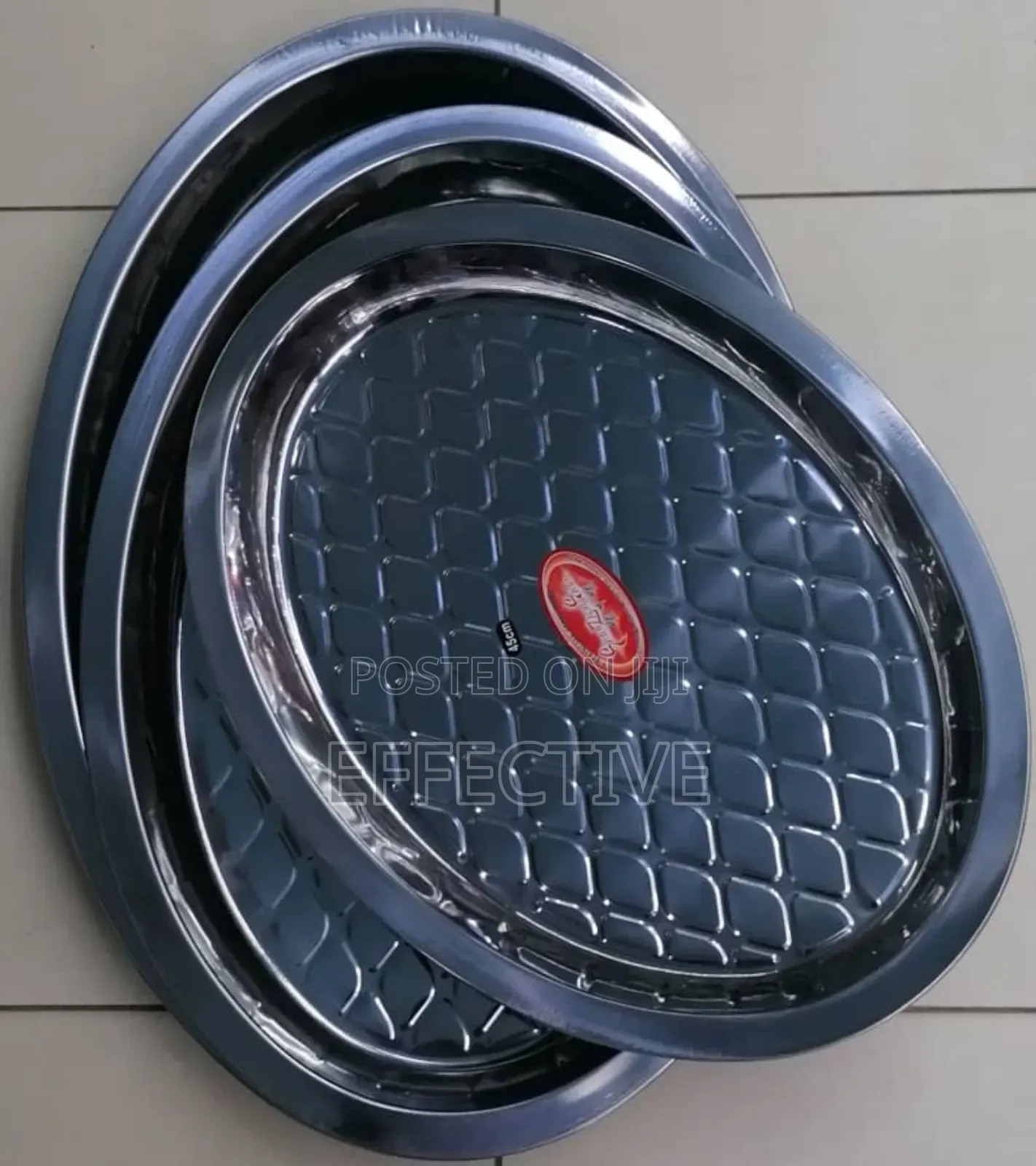 Zebra Stainless Steel Round Serving Tray.