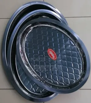 Zebra Stainless Steel Round Serving Tray.