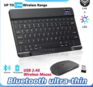 Rechargeable Bluetooth Keyboard and Mouse Ultra Thin Compatible to All