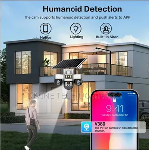 3 Lens Solar Smart PTZ Camera With Full Motion 360 Auto Rotation