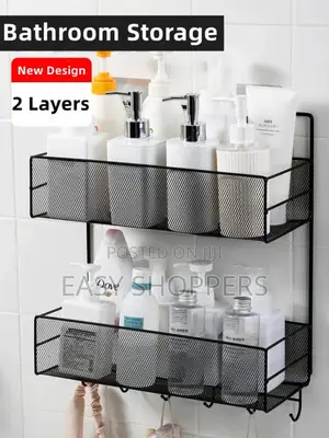 1tiered Wall-Mounted Mesh Shower Caddy Rack.