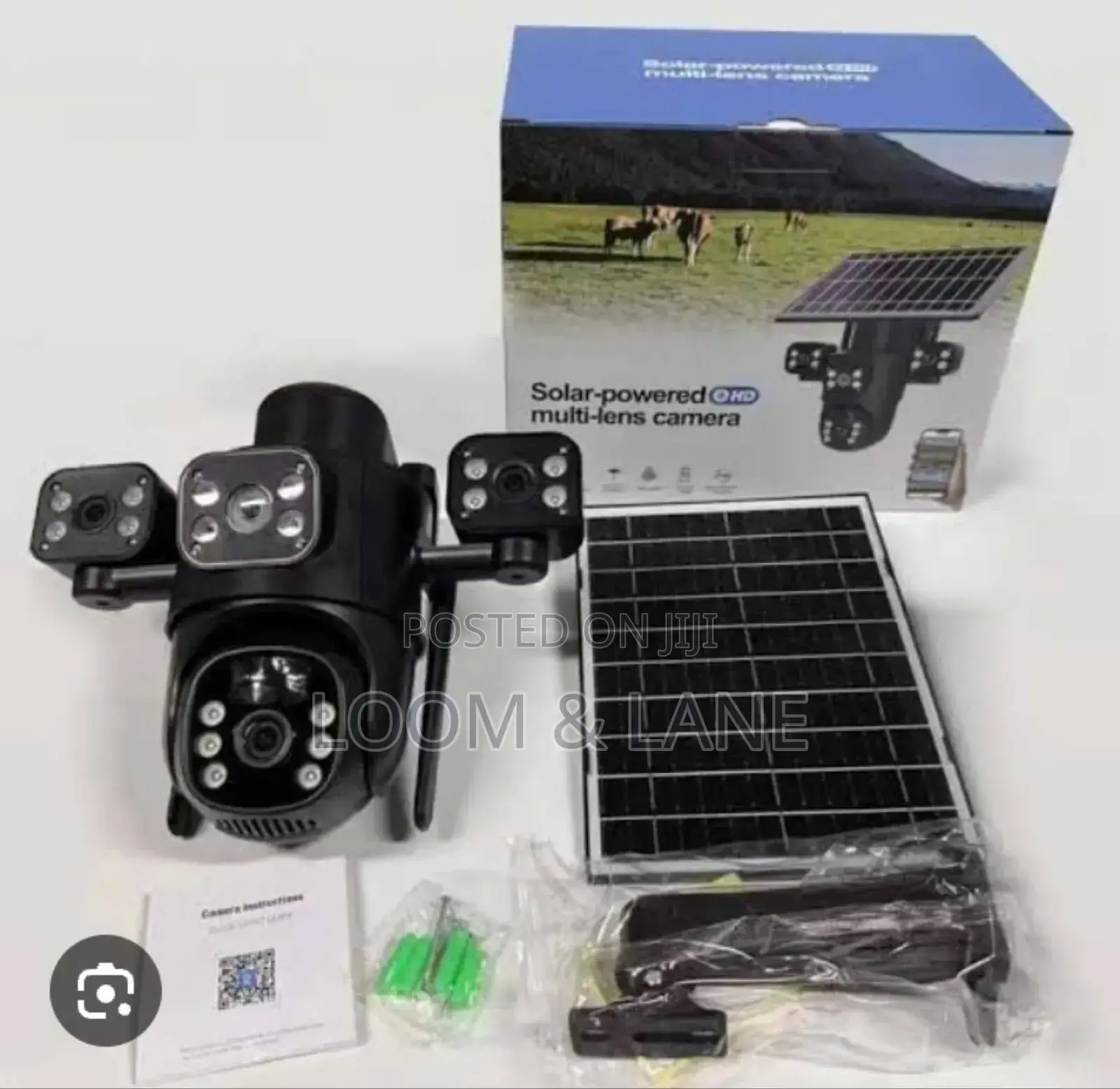 V380 Pro Solar-Powered Smart Alarm PTZ Security Camera System