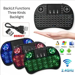 Mini Wireless Keyboard Backlit With Touch Pad-for Tv, Tabs, Laptops