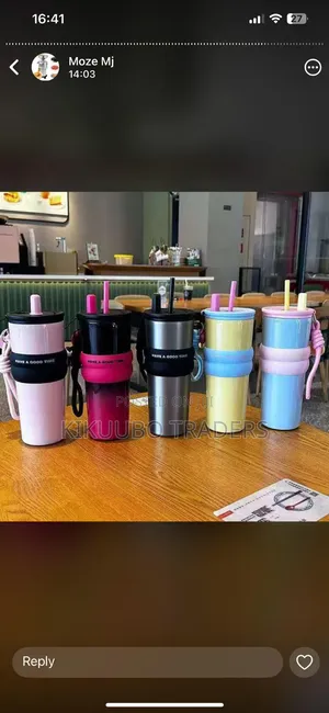 Insulated Stainless Steel Travel Tumbler Features a Straw