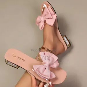 Verdusa Women's Bow Square Toe Flat Sandals