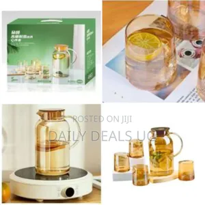 Elegant Amber Glass Pitcher Tumbler Set