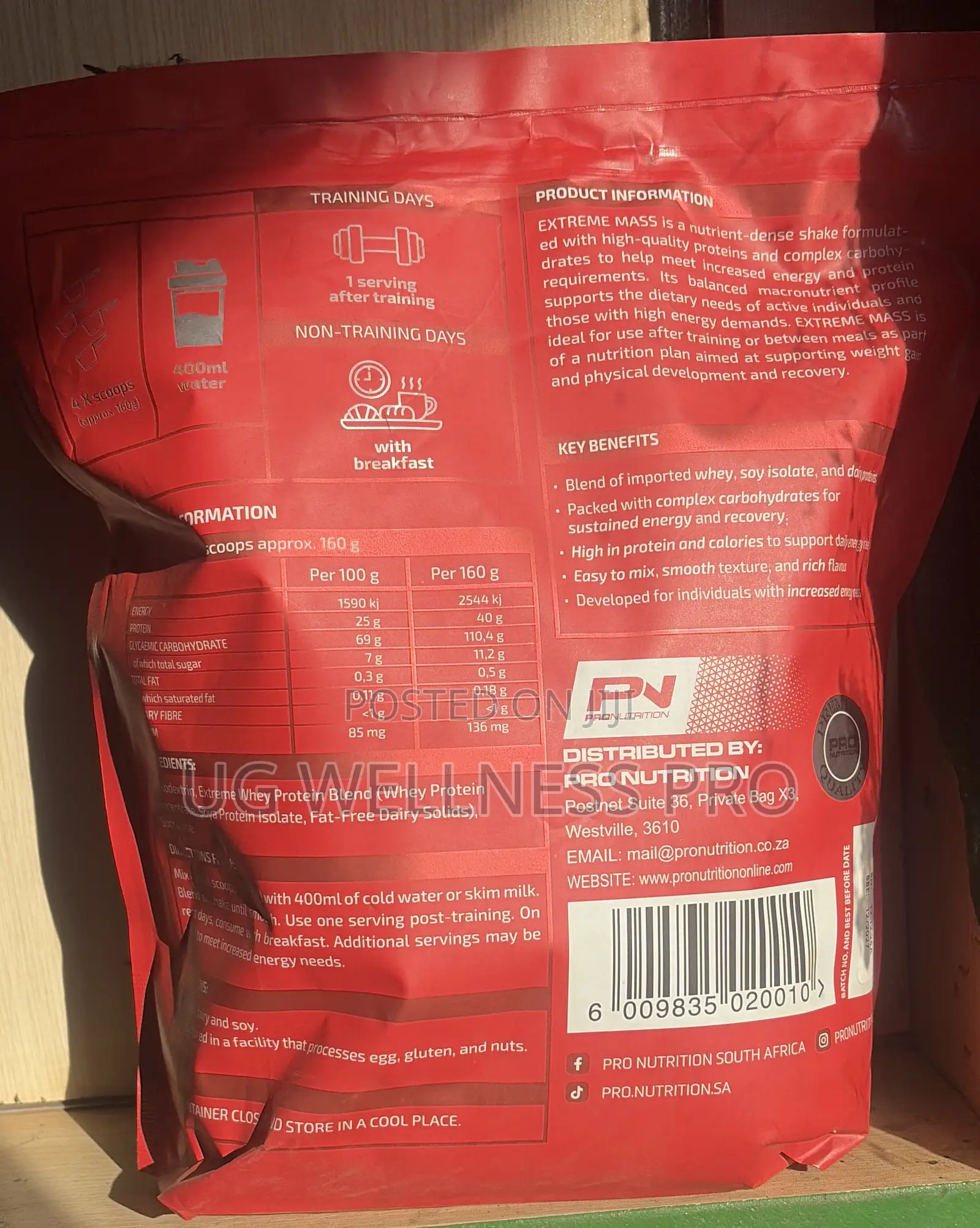 Pro Nutrition Extreme Mass High 100% Whey Protein 2kg Vanilla