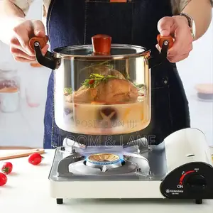 Glass Cooking Pot With Wooden Handle