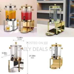 Luxury Gold-tone Single Beverage Dispenser With Ice Core 8l-multicolor