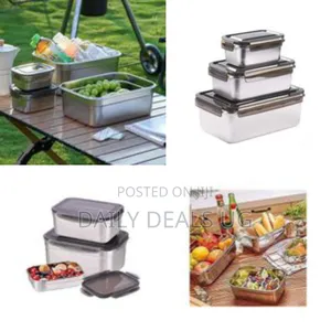 Premium 3-Piece Stainless Steel Food Storage Container Set