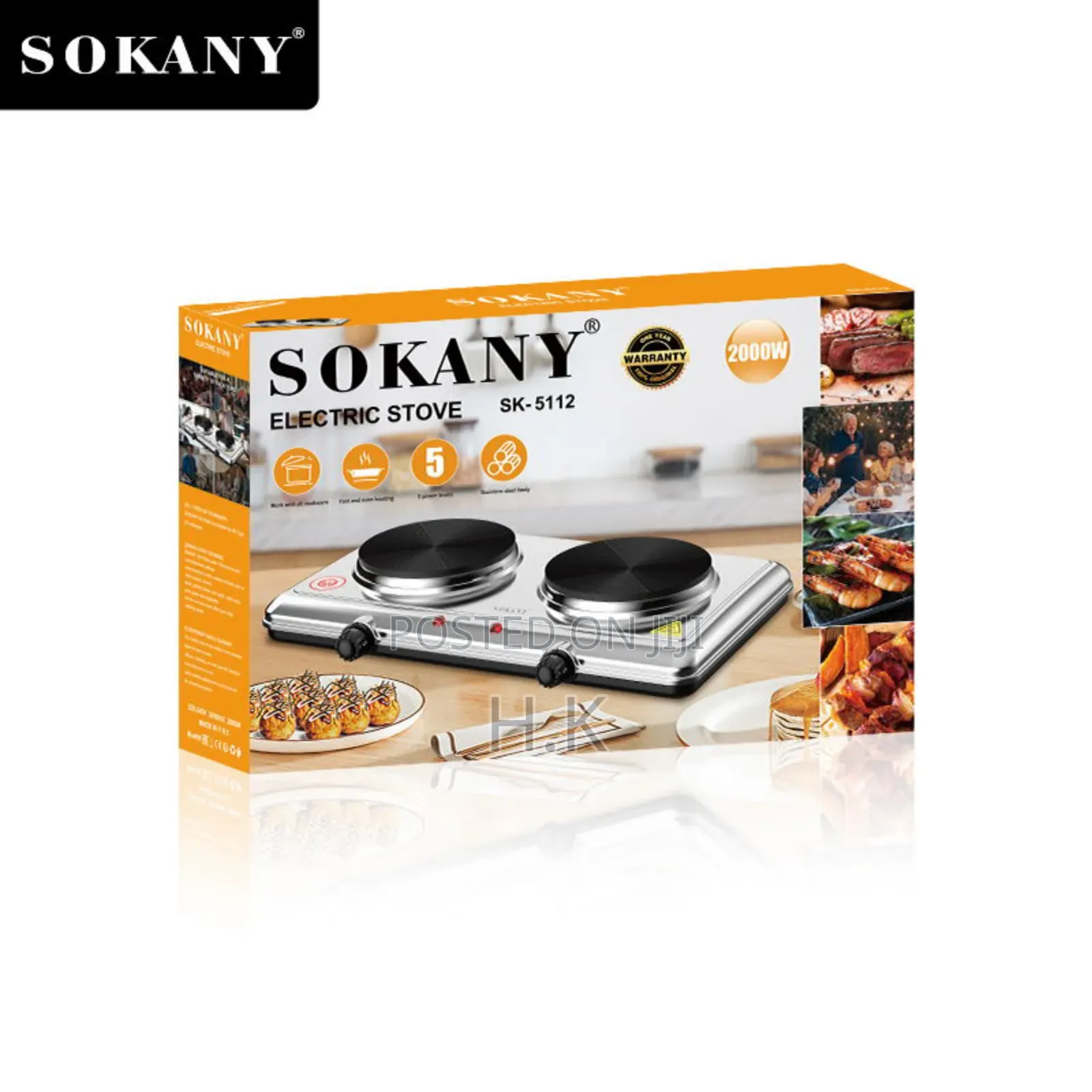 Sokany Portable Electric Stove Twin Solid Hot Plate