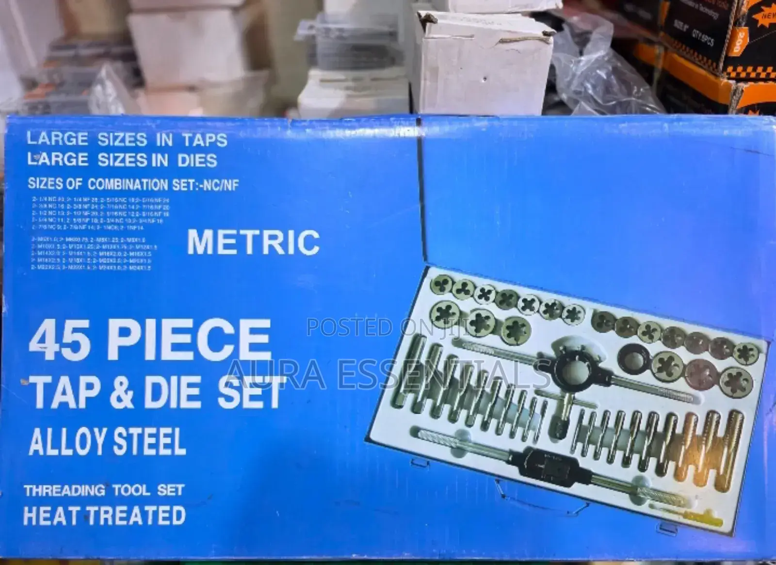 45-Piece Alloy Steel Tap and Die Threading Tool Set