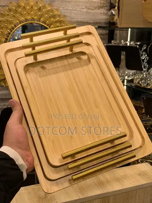 Three Nesting Bamboo Serving Trays