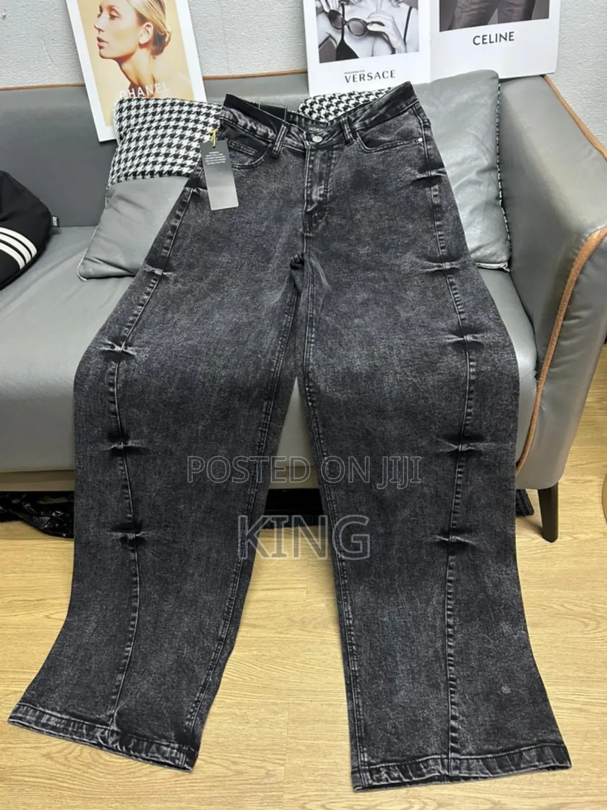 Classic Comfortable High Waisted Flared Jeans Cool Stretch .