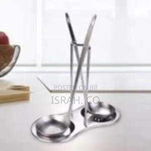 Dual Stainless Steel Vertical Ladle Stand With Drip Tray