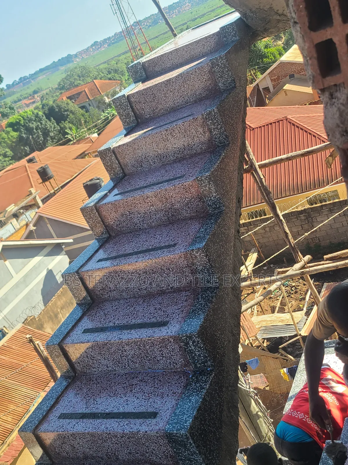 Terrazo Shaped Floor Steps