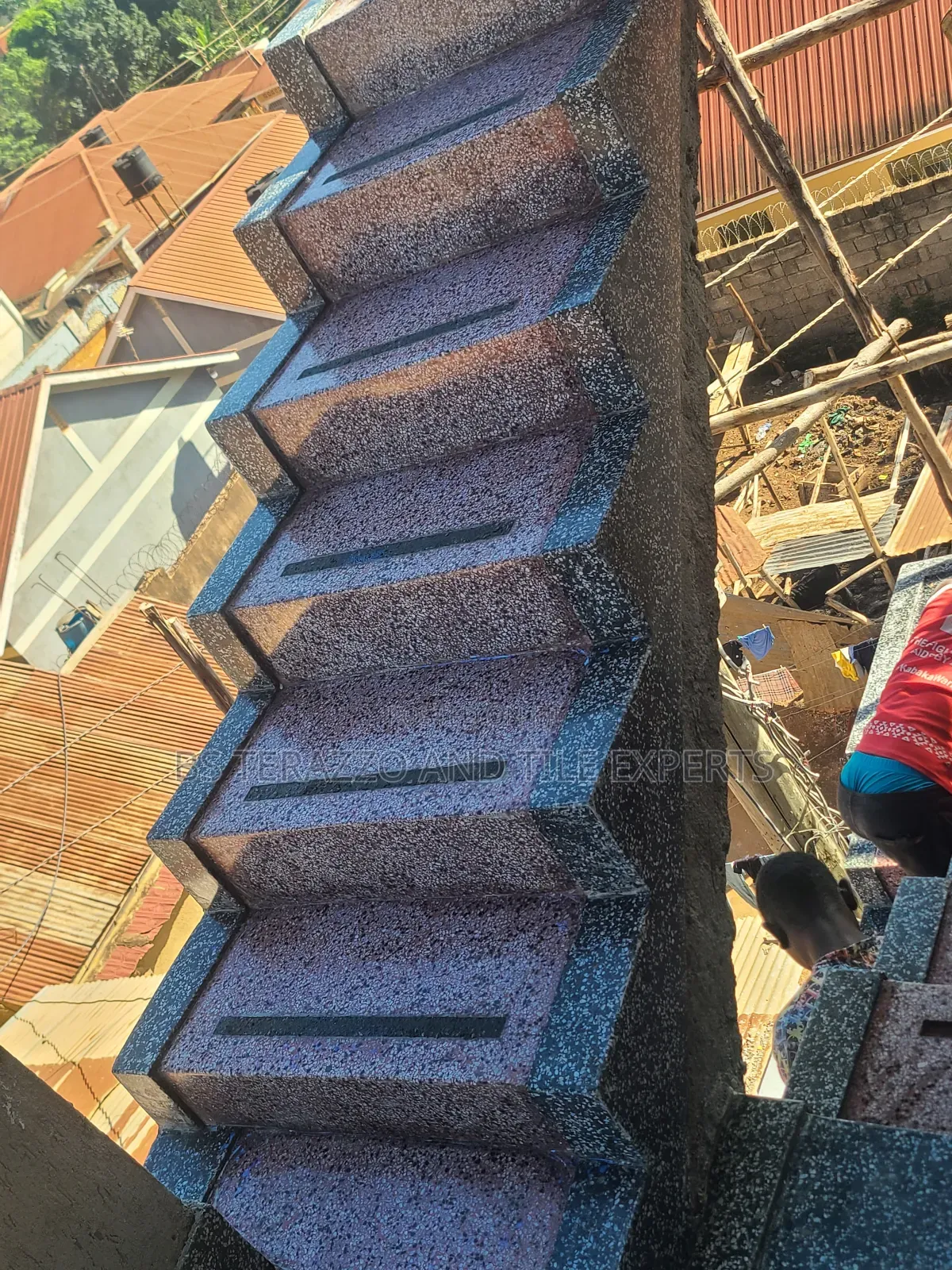 Terrazo Shaped Floor Steps