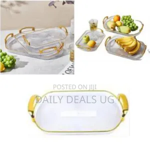 3 Piece Set of Acrylic Serving Trays - Transparent