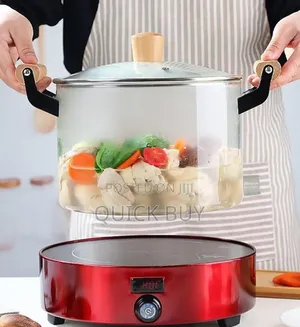 Glass Cooking Pot With Wooden Handle
