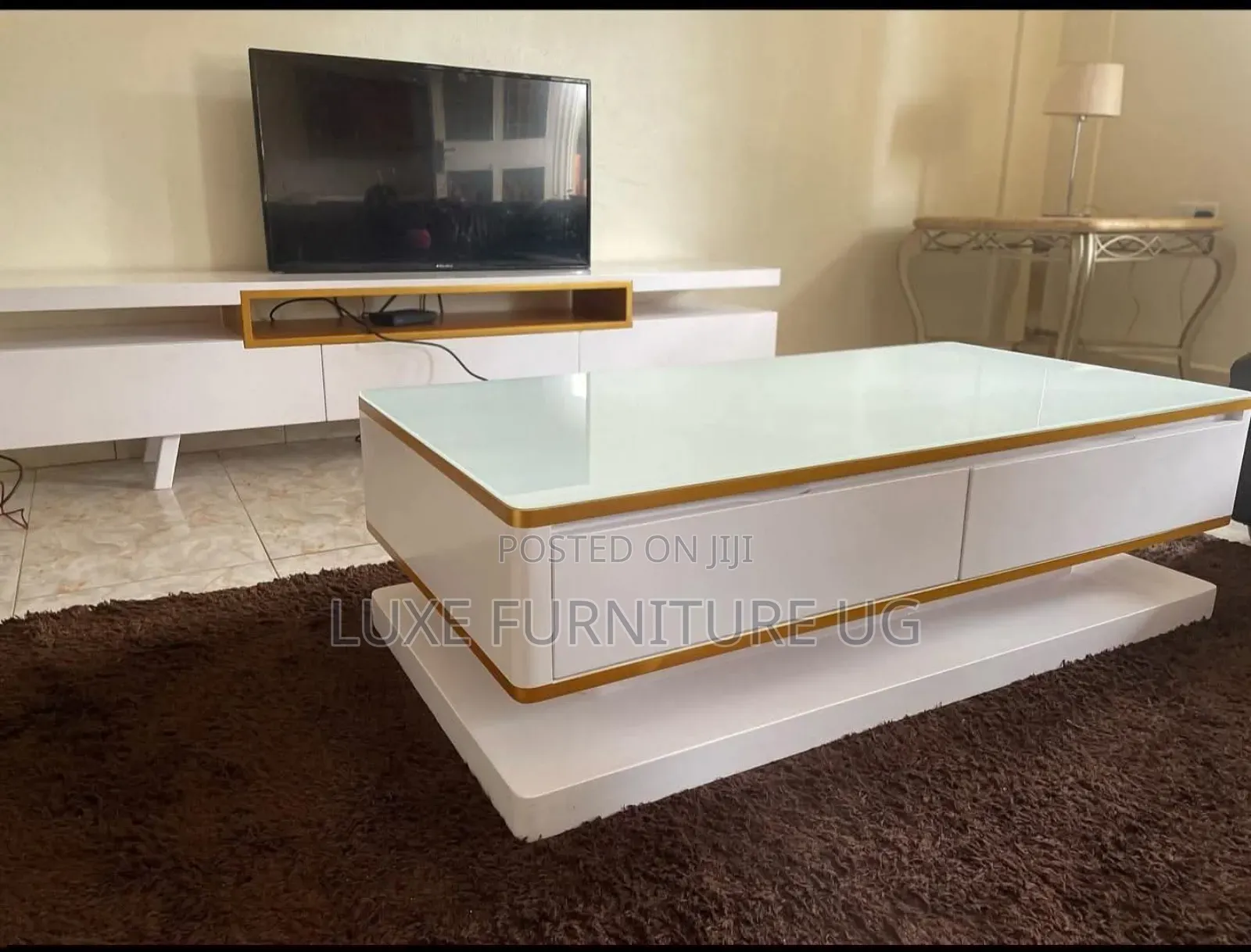 Centre Table /White Gold
