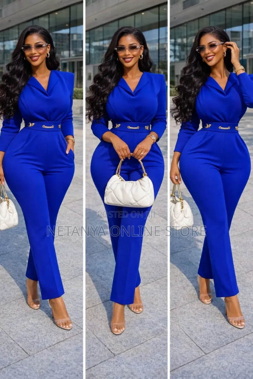 Women's Turn Down v Jumpsuit