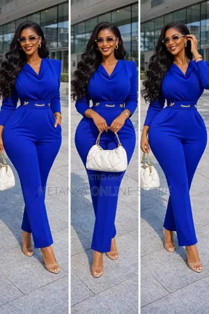 Women's Turn Down v Jumpsuit