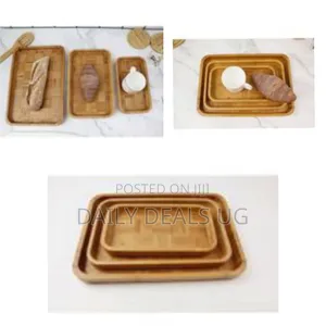 Bamboo Serving Trays Set - Multicolor