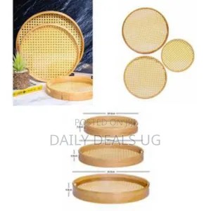 Bamboo Rattan Serving Tray Set - Multicolor##160,000