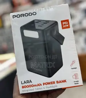 Porodo Lara 80000mah Power Bank With Flashlight Pd 20w