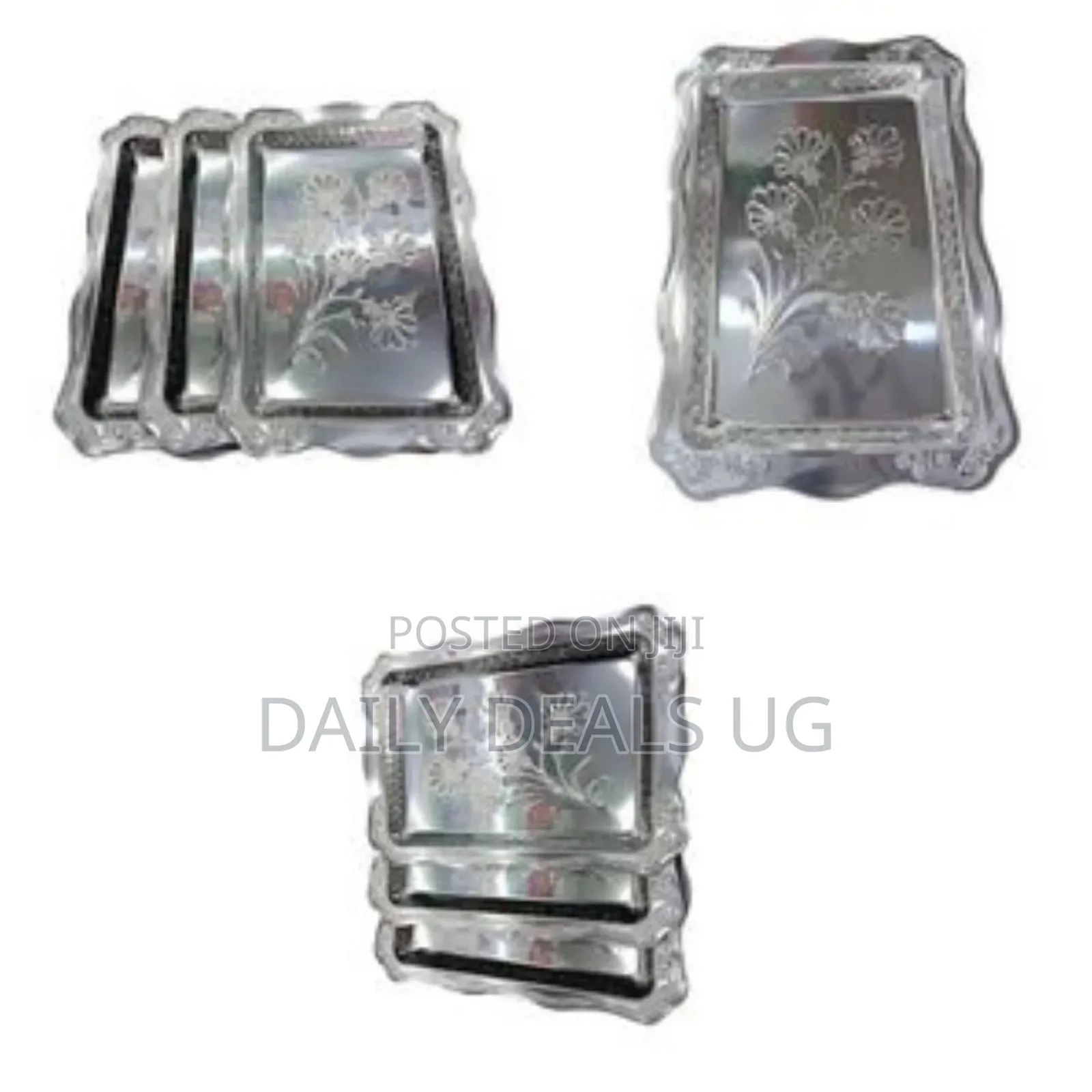 3 Stainless Steel Trays
