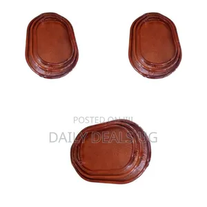 3 Piece Set of Wood Melamine Serving Trays