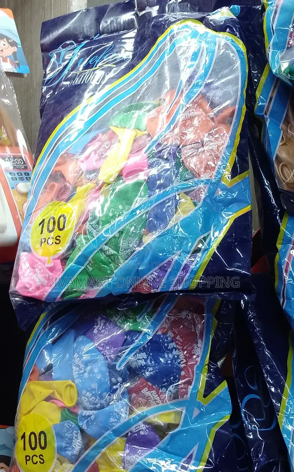 100 PCS Happy Birthday Print Balloons - Mixed Colors